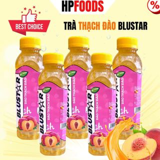 Combo 6 chai Trà Thạch Đào  Blustar chai 460ml-đồ uống nước ngọt đóng chai hương trái cây vị đào thạch dừa
