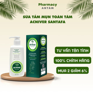 Sữa Tắm Giảm Mụn Lưng, Viêm Nang Lông, Viêm Lỗ Chân Lông, Mụn Ngực Acniver Santafa Thành Phần Thiên Nhiên Chai 210ml