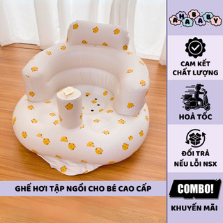 Ghế hơi tập ngồi cho bé đa chức năng, nhựa PVC cao cấp tiện lợi an toàn cho bé 9BABY mẫu hổ vàng