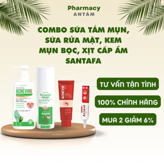 Bộ sản phẩm chăm sóc da mụn đầu đen gồm Sữa tắm mụn + Sữa rửa mặt + Xịt cấp ẩm + Kem giảm mụn thảo dược an toàn cho da