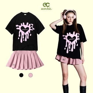 Áo Thun Local Brand ECOCHIC HEART MELTS Chính Hãng Form Rộng Phông Nam Nữ Unisex Oversize 100% Cotton B010