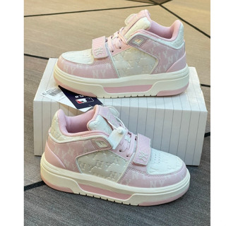 Giày Thể Thao MLB Chunky Liner Mid Classic Monogram New York Yankees 3ASXCMM4N-50PKS Màu Hồng Trắng