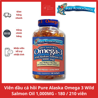 Viên dầu cá hồi thiên nhiên bổ sung Omega Pure Alaska Omega 3 Wild Salmon Oil 1,000mg