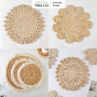 Lót bình hoa đan bằng chất liệu vỏ ngô Nhà Gờ kê bình hoa chắc chắn thời trang LOTBH M3