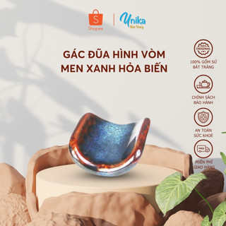 Kệ Gác Đũa Men Xanh Hoả Biến - Kệ Để Đũa - Gác Đũa - Gốm Sứ Cao Cấp Bát Tràng