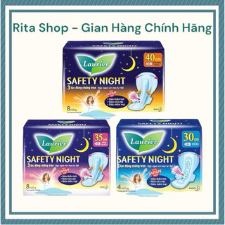 Băng vệ sinh ban đêm siêu thấm chống tràn Laurier Safety Night 30cm 35cm 40cm