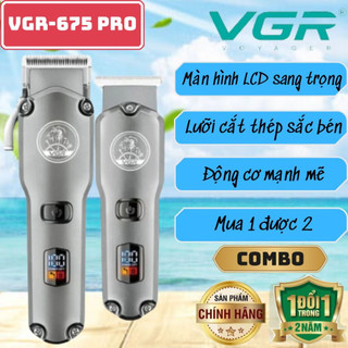 Tông Đơ Cắt Tóc Không Dây Chính Hãng VGR-675, Tông Đơ Hớt Tóc Gia Đình, Tăng Đơ Cắt Tóc Chuyên Nghiệp Pin Siêu Trâu