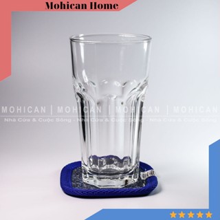 Bộ 6 Ly thủy tinh cà phê sọc khía 380ml, cốc thủy tinh Lucky Centra uống soda, sinh tố dầy, đẹp LUKG-10005-B6