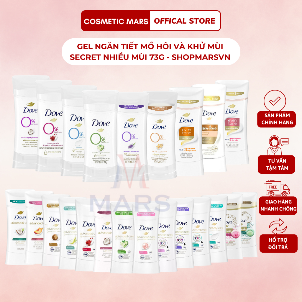 Lăn Khử Mùi Dove Advanced Care 48h, sáp khử mùi Dove Advanced Care 74g made in USA - CosmeticMars