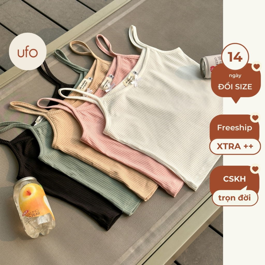 Áo 2 dây thun tăm mềm đính nơ Bowy Strap - ufo.thebasic