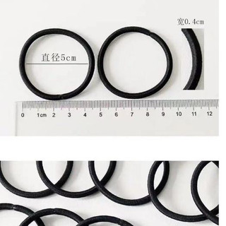 Set 50 Dây thun cột tóc đen trơn, phôi cột tóc làm handmade