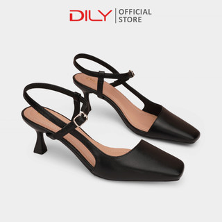 Giày cao gót nữ DILY công sở mũi vuông sang trọng, giày bít mũi gót nhọn phối quai thanh mảnh cao 5.5cm AA0506