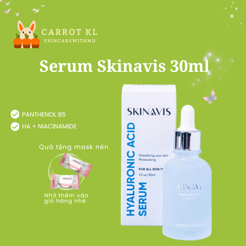 Serum tinh chất cấp ẩm, căng bóng da Hyaluronic Acid Skinavis 30ml