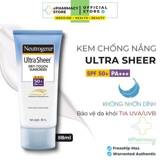 Kem Chống Nắng NEUTROGENA Ultra Sheer Dry Touch Sunblock SPF 50 PA+ khô thoáng 88mL