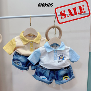 [8-19kg] Bộ quần áo cộc tay quần đùi Jean MinkyMom cho bé trai đi học, đi chơi, Lễ Tết MK1