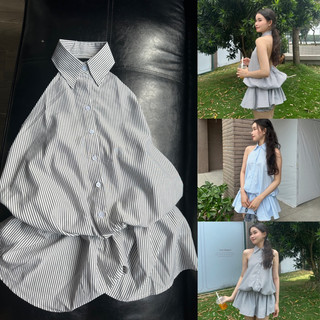 (CÓ SẴN) JULIE SET - Set 2 Món Áo Yếm Có Cổ Hỡ Lưng Kèm Quần Bí Cute Chất Vải Mềm Mát