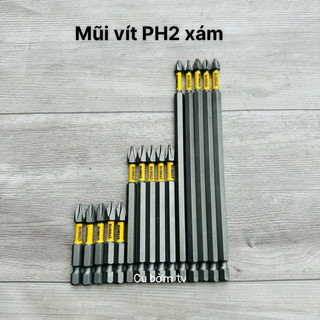 Mũi vít PH2 Dewalt màu xám có từ các loại