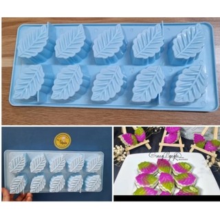 SET 3 KHAY LÀM ĐÁ, THẠCH RAU CÂU HÌNH CHIẾC LÁ (10 LÁ/1 KHAY)
