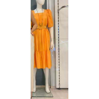 Đầm cam Brand Mees hàng uk sz 38