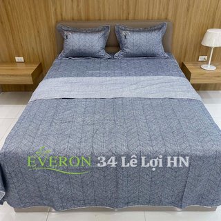 Drap chăn ga phủ everon epm 21061 màu ghi rêu vải modal cao cấp