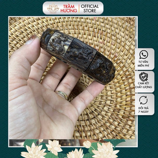 Vòng tay trầm hương 12 con giáp - vòng phong thủy nam, trầm hương sánh chìm cao cấp vtth67