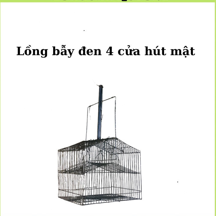 Lồng bẫy chim khuyên 4 cửa chất liệu sắt đen cứng cáp dành cho cho chim hút mật, chim khuyên Birdcages