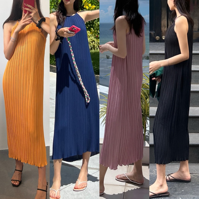 PLEATS DRESS (4 Colors)