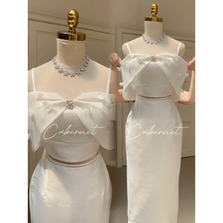 D203 Cabernet Doriana Dress dáng dài trễn vai ôm body chất tapta đi tiệc