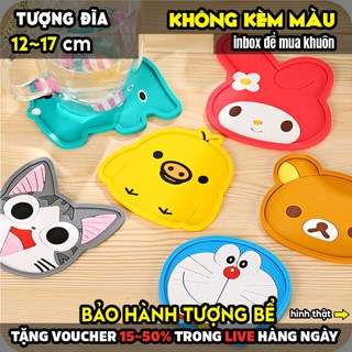 Tượng tô màu, ĐĨA HOẠT HÌNH HOT TREND BỘ 3, size L, thạch cao trắng (Không kèm màu), luyện vẽ, decor
