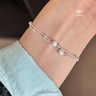  Lắc tay bạc nữ TLEE vòng tay bi trơn mini mix hạt bạc cát bóng xinh xắn TLEE JEWELRY LT0283 
