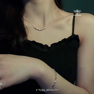 Dây chuyền bạc nữ TLEE, vòng cổ dải bi phay lục giác nối tiếp TLEE JEWELRY D0350