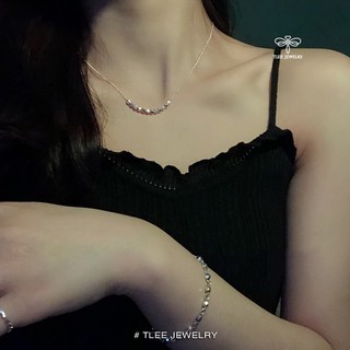 Dây chuyền bạc nữ tlee, vòng cổ dải bi phay lục giác nối tiếp tlee jewelry