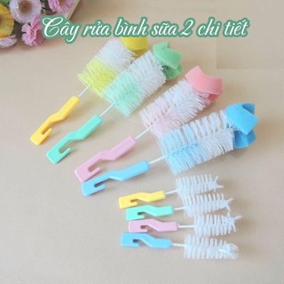 Cây Cọ bình sữa 2 chi tiết, rửa núm vú cán nhựa