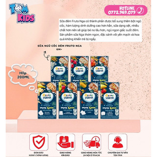 [ DATE 9-10/2024] Thùng 18 Hộp Sữa đêm Ngũ Cốc FRUTO Nga 200ml