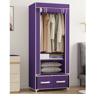 Tủ quần áo Vải Tủ vải 3D  Đựng Quần Áo tủ 1 Buồng 2 Ngăn treo quần áo tiện dụng lắp gép đa năng