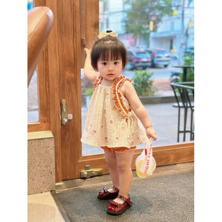 Combo 2 bộ dây muslin bé gái