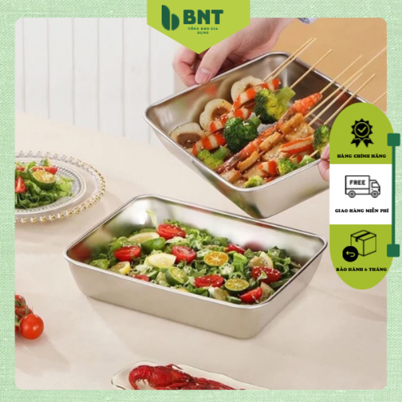 Khay đựng đồ ăn tiện lợi - Khay đựng đồ ăn Inox 100%