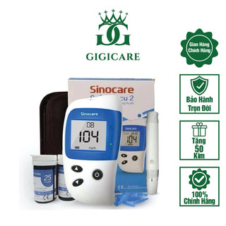 Máy Đo Đường Huyết Safe Accu 2 Chính Hãng Sinocare Tặng Kèm 50 Que Và 50 Kim