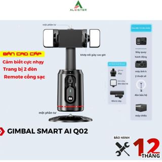 Giá Đỡ Điện Thoại Gimbal Q02 - Tặng kèm Remote và Đèn - quay video 360 °- tự động theo dõi khuôn mặt