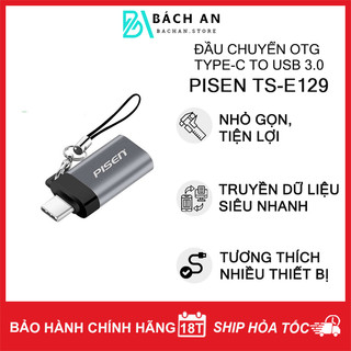 Đầu chuyển otg type-c usb 3.0 pisen ts-e129 - hàng chính hãng