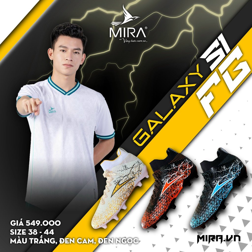 Giày đá bóng sân cỏ tự nhiên, giày đá banh đinh lớn Galaxy S1 FG Merci sport