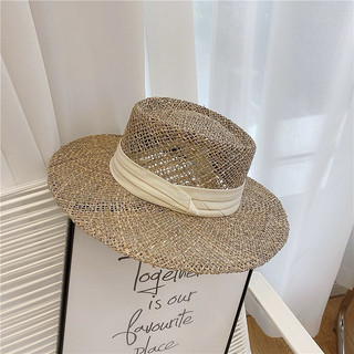 Mũ cói Panama Gaucho đi biển Đan thưa phong cách Vintage