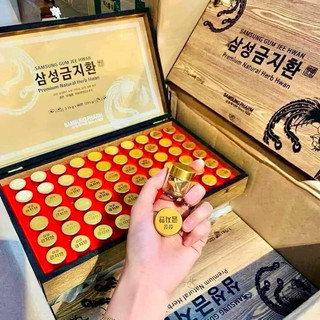 [NHAP KHAU CHINH HANG] An Cung Ngưu Hoàng Hàn Quốc, Hộp Gỗ 60 Viên Tem Mới