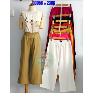 Quần lửng ống suông lưng thun