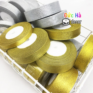 Ruy băng kim tuyến ruy băng nhũ 1cm 2cm và 4cm giá rẻ hàng đẹp chất lượng (cuộn dài 20- 22m)