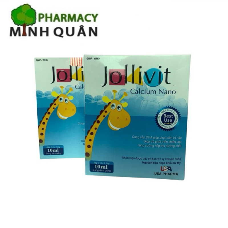 Jollivit Calcium Nano canxi bổ sung canxi cho bé giúp bé phát triển chống còi xương suy dinh dưỡng .MQ