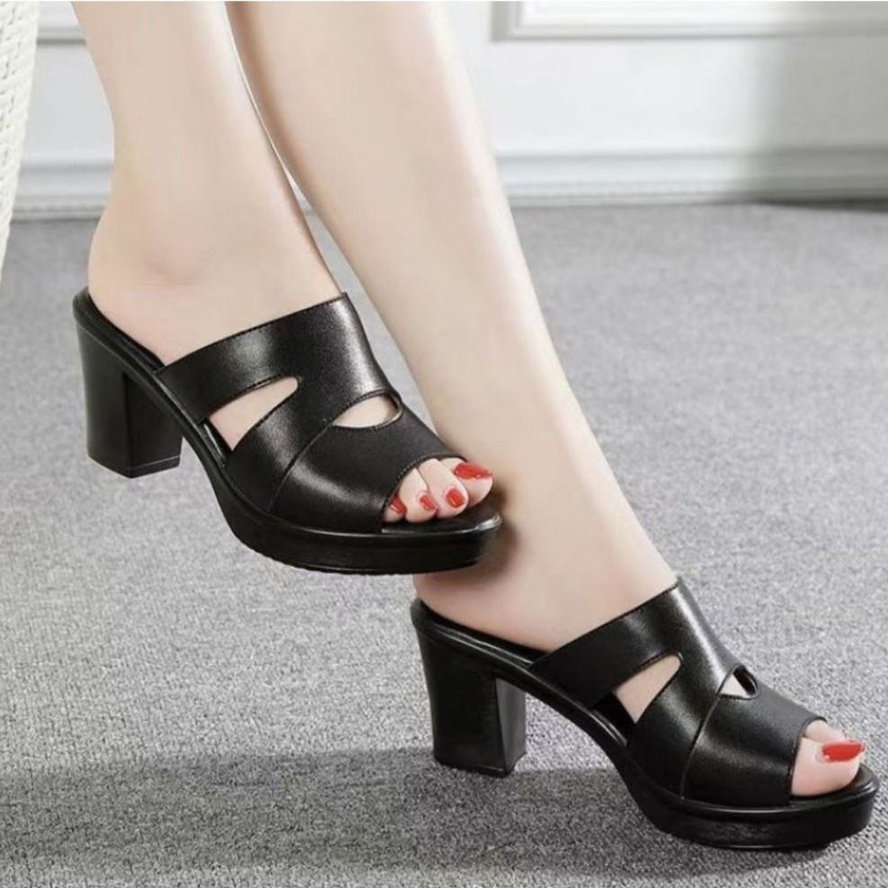 Dép nữ Trung Niên HShop quai khoét 2 bên thoáng chân 5 phân, 7 phân đủ Size lớn nhỏ KH-11