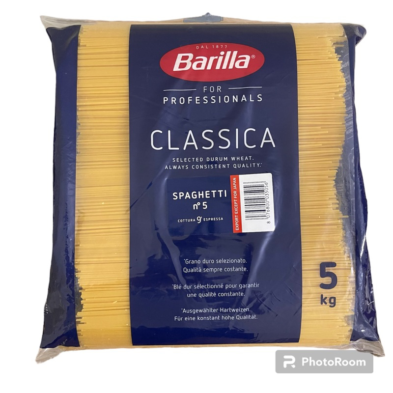 Mỳ Ý Spaghetti Chef Sợi Số 5 Hiệu Barilla Túi 5kg