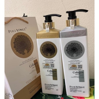 Dầu gội xả phục hồi, chống rụng kích mọc tóc Plus Vinge Collagen 1000ml