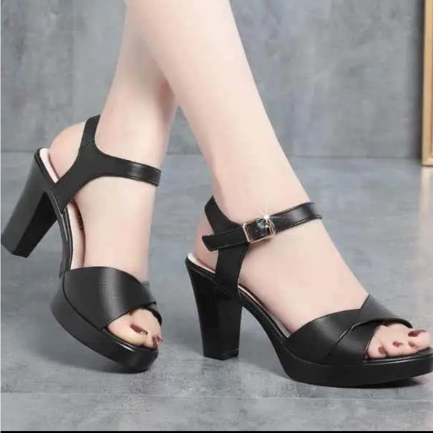 Dép nữ Trung Niên HShop đế gót trụ quai bản lật quý phái 5 phân, 7 phân đủ Size lớn nhỏ KH-12